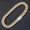 18k Gold Plated Hip Hop -halsband 925 Sterling Silver VVS vs Moissanite Diamond Iced Out Cuban Link Chain 8vo7