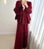 Casual Dresses W4M E Size French Vintage Red Sweater Skirt Set Women's Autumn And Winter High-grade Sense Of Femininity Two-piece Dress