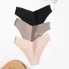 Culotte de femmes 4pcs / lot solide pour les femmes sales sans trace Lady Femme Comfort Brewable Underwear V-waist Design Lingerie