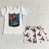 Vêtements de vêtements pour enfants vêtements de créateurs garçons tenue de style occidental bébé garçon à manches courtes t-shirts shorts set boutique