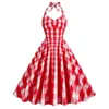 Casual Dresses Style British Plaid Pink Grid High midjeklänning för kvinnor 2024 Vestidos Para Mujer