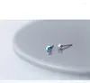 Stud Earrings 925 Sterling Silver Romantic Colorful Prevent Allergy Zircon For Women Wedding Statement Fine Jewelry B013