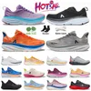 Clifton 9 Bondi 8 hardloopschoenen voor mannen vrouwen Triple Black Witte Eierlijke Cyclamen Vibrant Orange Blue Pink Gray Passion Fruit Mens Trainers Sportsneakers Joggen