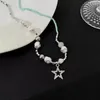 Choker Sweet Cool Star Pendant Necklace ClaVicle Chain Temperament Enkel oregelbunden pärlstav på smycken E0BE
