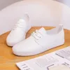 Casual Shoes Fashion Woman Women Flats Pu Leather Soft Solid Color Simple White Sneakers202