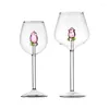 Wine Glasses 2pcs Creative 3D Glass Exquisite Build-in Red White Cup Stemware Goblets Champagne Flute For Party