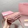 Women's pink Designer Cleo bag Miui satchel tote Wander Matelasse underarm hobo Luxury Genuine Leather with shoulder strap clutch purses Crossbody bags handbag