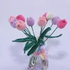 Decoratieve bloemen Kunstmatige tulp tulpen Romantische prachtige gebreide roos nepbloemdecor voor de huistafel creatief bui -boeket