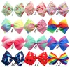 Accessori per capelli per bambini Costumi di stampa per bambini Clip per capelli Clip stampato Bows Girls Rainbow Aube Bows Gifts intero