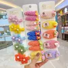 Accessoires de cheveux 5/10 PCS / Enfants Enfants mignons Lamb Wool Cartoon Fleur Ornement Clips de cheveux Baby Girls Sweet Faux Fur Hairpins Kids Hair Accessoires