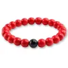 Brins Nouveau charme de pierre naturelle rouge 8 mm hommes bracelet bracelet féminin de perles rondes bracelets de bouddha pour femmes bijoux pulseira