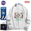 NASA Co Branded Jackets for Men and Women Spring and Autumn New Polo Neck Trendy Loose Instagram High Street Couple Fashion Denim Coat HNU