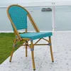 Camp Furniture Factory Supply PE Plastic Cane Rattan Chair All Weather UV Resistant Outdoor Garden Sets For Bistro Restaurant Cyber Cafe