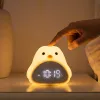 Tillbehör C2 Time Bird Night Light Alarm Clock Cartoon Cute Silicone Touch USB Bedside Lamp Led Night Lamp för barn Baby Barn Gift