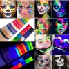 Farba ciała czarne światło UV Glow Farba 12 kolorów fluorescencyjny Neon olej na twarz paleta farba luźna impreza makijaż cosplay kosmetyki D240424