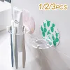 Huvuden självhäftande tandborstehållare vägg monterad ingen borrning tandkräm rakkniv förvaring rack tandkräm dispenser badrumstillbehör