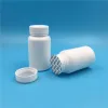 ボトル50pcs 10ml 30ml 60ml 100ml 100ml白いプラスチックの空の錠剤ボトルjar粉末塩塩化粧品コンテナ小​​売無料配送