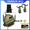 Hörlurar Opsmen Earmor Tactical Headset M32 MOD4 Aktiv skytte Overear Helmet Mount Headset med gratis hjälmskenadapter