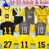 24 25 REUS Sancho Soccer Jerseys Fan Wersja Home Away Men Kit 2024 50 rocznica Hummels Dortmunds Black Reyna Brandt Balr piłka nożna Kids Suit 16-xxl