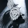 Links Tangula Punk Crown Lion Cufflinks Roestvrij staal mannen Animal Hip Hop Rock Party Accessoires Bruidegom Bruidstoestel Cufflink Sieraden Geschenken