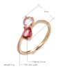 Bands SYOUJYO Pink Natural Zircon Simple Slim Rings For Women 585 Rose Golden Romantic Jewelry Gift