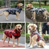 ジャケット大きな犬の服冬の温かい犬服防水ペット犬ジャケットコートドーバーマンロットワイラーのための反射パッド入りベスト