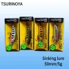 Accessoires Tsurinoya 4pc 50 mm 5g Boulonnage de minnite artificiel pour la truite basse pêche le laser laser dur de pêche à la gamme longue dure Dw63