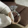 Band Huitan Classic 4 Claws Design Bridal Engagement Wedding Rings AAA Dazzling Cubic Zirconia Hot Sale Timeless Style Kvinnliga smycken