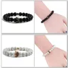 Brands charme des bracelets de perles de bijoux en pierre naturelle Couple Bracelet de couronne noire Hommes avec des perles de cuivre bracelet Femmes Pulsera Dorada