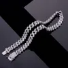 Collier de mode de chaîne de 14 mm carré diamant glacé out vvs Coubain Chain Baguette rond Hiphop Collier cubain