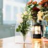 花瓶モダンな長方形の花の花瓶の透明なアクリルポーフレームリビングルームオフィスホルダーデスクトップホームデコレーション