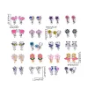 Earrings 20 Pairs Mixed Color Painless Ear Clip Assorted Animal NonPiercing Earring for Women Girl Clip on Earring Jewelry Gift