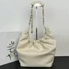 Squeeze Tote Bag Shopping Bags Lady Hobo Shoulder Bags Soft Lambskin Genuine Leather Gold Chain Strap Inside Zip Pocket Top Quality Clutch Pouch