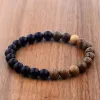 Brins 8 mm Nouveaux perles de bois naturel bracelets hommes noirs méditation bracelet blanc femme prière bijoux bracelet yoga homme