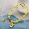 Strands Accesorios para mujeres Pulseras de cuentas de flores de cristal para mujeres Sen Ins Diseño popular Pulsera de cristal Pulseras