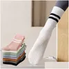 Sports Socks Al-08 Woman Pilates Yoga Cotton Mid-Tube Bottom Professional Non-Slip Sile Indoor Fitness Gym Floor Dance Drop Delivery O Otook