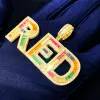 Kettingen Aangepaste kleurrijke letternaam hanger voor mannen Ice Cubic Zirconia Maak nummer hiphop ketting rock sieraden