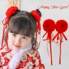 Hair Accessories 2 Pcs/Set Children Cute Chinese New Year Elastic Hair Bands Girls Lovely Soft Scrunchies Rubber Bands Kids Hair Accessories