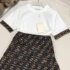 Classics Princess Dress Minimalist Design Girls Tracksuits Baby Clothes Taille 100-160 cm Round Neck T-shirt et jupes courtes 24april