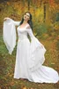 Fantasy A Line Wedding Dresses Straps Long Sleeves Celtic Lace Corset Bridal Gowns Court Train Plus Size Vintage Bride Dress 2024