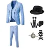 Abiti degli anni 1920 Gatsby Cosplay Outfit Costume da gangster maschile e accessori set steampunk gilet orologio da tasca