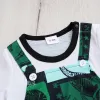 One-pièces Summer Boys and Girls Cute Cartoon Comics Dinosaur confortable Contrôle Casual Short Nou Round Baby Bodys