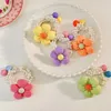 Acessórios para o cabelo Novos filhos Casas fofas coroas de flores de pérola elástica bandas de cabelo garotas adoráveis swing scrunchies faixas de borracha acessórios de cabelo infantil