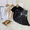 Baby Kids Designer Clothes Newest Spring Summer Children Putfits Letter Printing Girls T-shiort+Skirt 2Pcs Set Girls Clothes