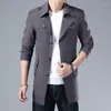 Trench Coats 2024 Spring en Autumn Windbreaker Midden-Lange Business Casual Jacket groot formaat