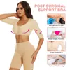 Body Shaper with Arm Femmes Shaper Tops pour compression Post chirurgie Ferme avant Bra Shapewear Back Support T-shirt recadré 240418