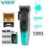 VGR V003 Barber professionnel 9000rpm 5v moteur électrique push coiffure huile tête gradient 2500mAh Li-ion Battery Trimmer outil 240412