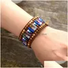 Bracelet Bracelets en bouteille naturelle Bracelet Bracelet en cuir en cuir Bracelet Semiprecious Stal