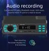 1 Din Car Radio Stereo Receiver MP3 Multimedia Player FM Blutetooth Tape Recorder USB/SD AUX Input with Cell Phone Holder