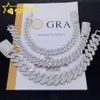 رخيصة الفضة الاسترليني الكاملة المثلجة الماس VVS Moissanite Cuban Link Bracelet264e